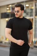 Erkek Ince çizgi Dokulu Kısa Kollu T-shirt resmi